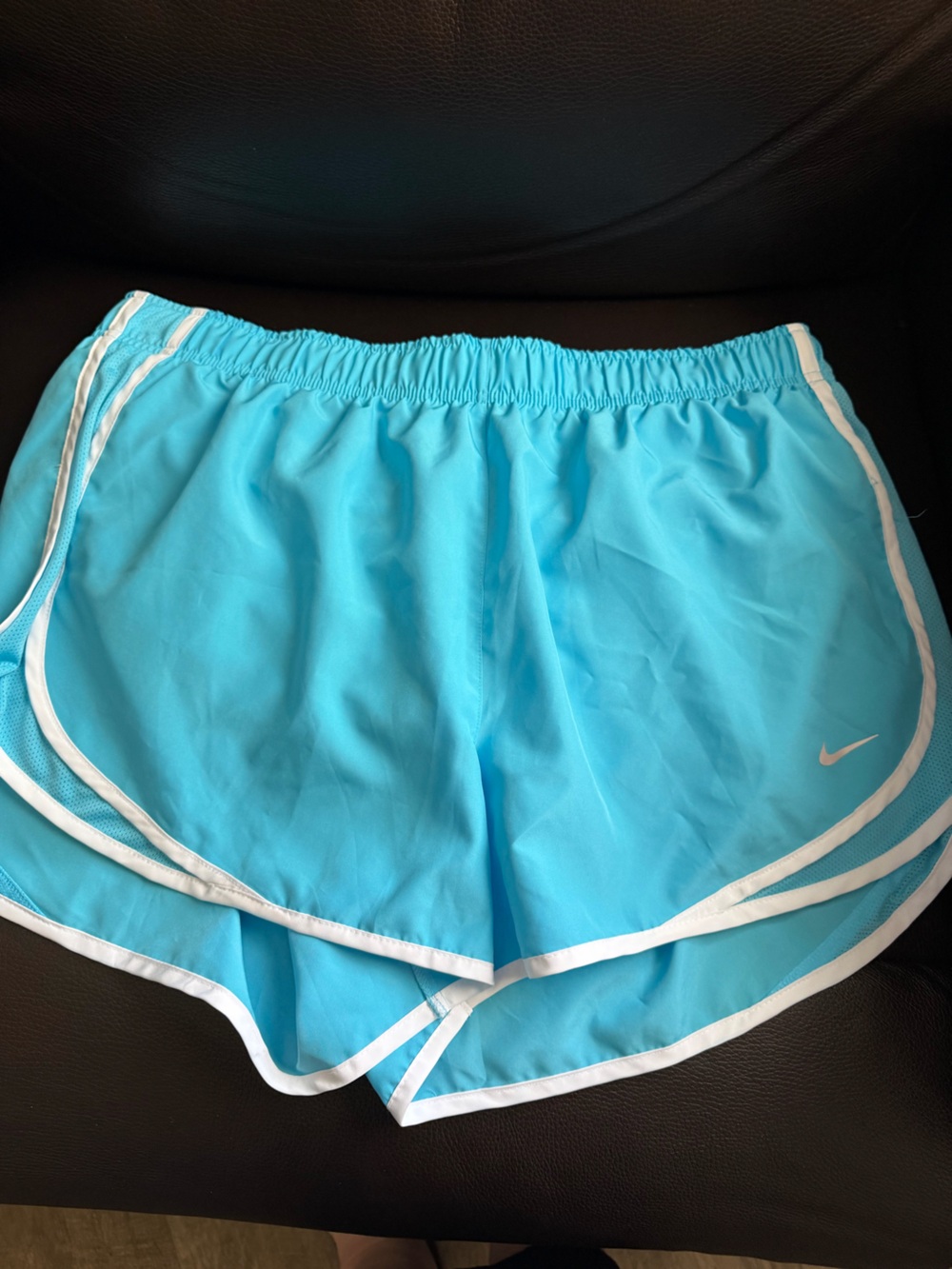 Nike Women's Aqua Athletic Shorts with White Trim